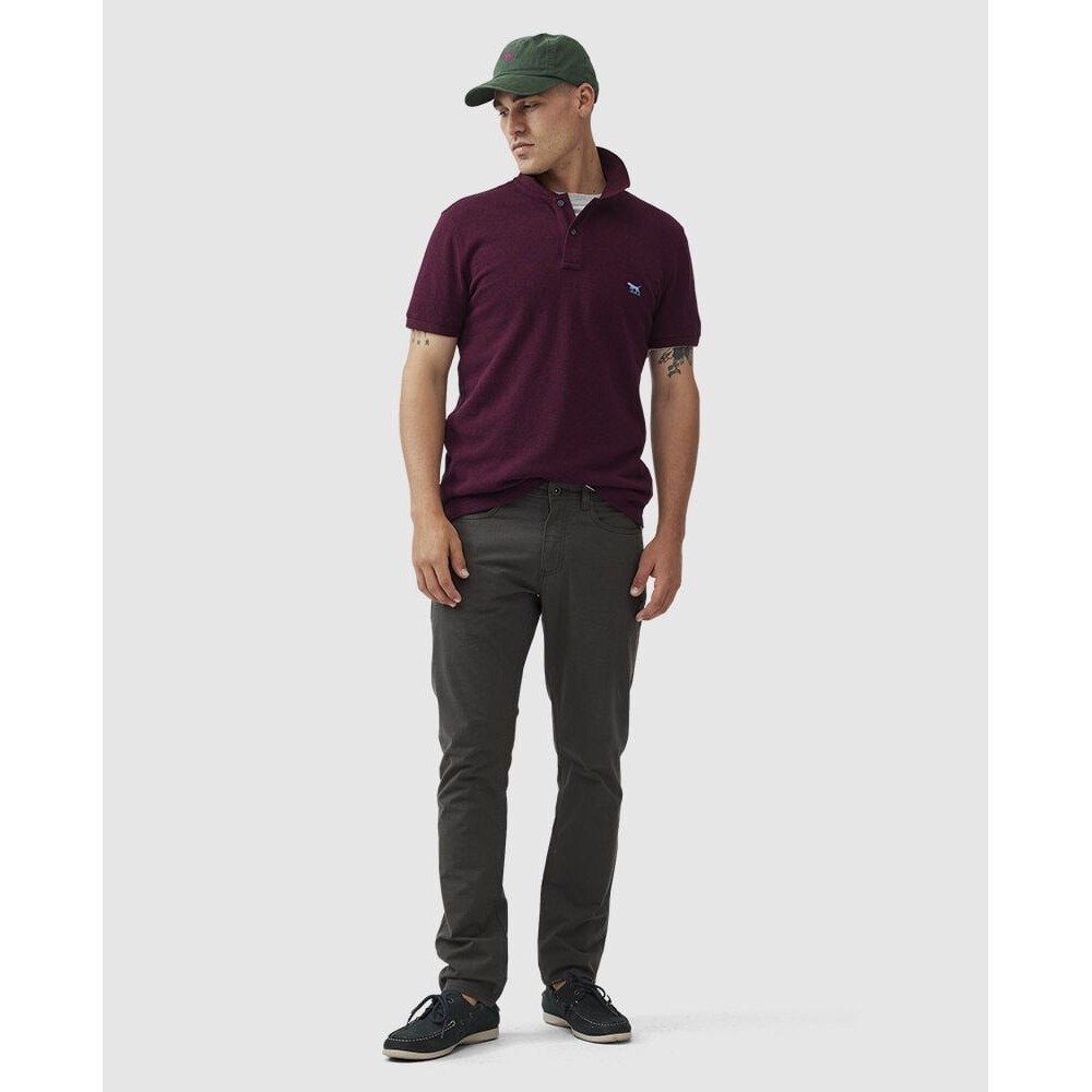 Rodd & Gunn The Gunn Polo Sports Fit Garnet Burgundy Shirt Mens Small